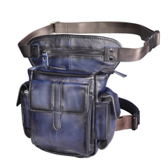 drop leg tactical bag Mens Drop Leg Bag Biker Leather Thigh Bag Left Leg Pack Belt Pouches For Men