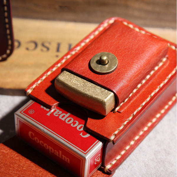 vintage cigarette case with lighter​ Leather Cigarette Case Hard Cigarette Case Leather Cigarette Pouch with Belt Loop