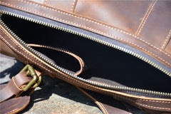 Brown Leather Barrel Crossbody Bag Mens Barrel Leather Bag Small Barrel Shoulder Bag - iwalletsmen