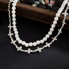 Cross Wallet Chain Pearl Wallet Chain Women Wallet Chain Double Wallet Chain - iChainWallets