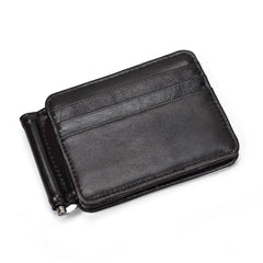 Black Bifold Wallet with Money Clip - Flat Lay View - iwalletsmen