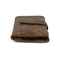 Brown Leather Wallet with Buckle for Men Buckle Mens Wallets with Coin Pocket - iwalletsmen