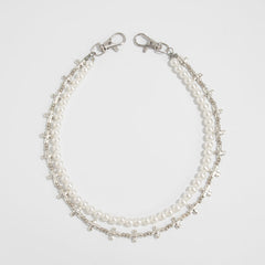 Cross Wallet Chain Pearl Wallet Chain Women Wallet Chain Double Wallet Chain - iChainWallets