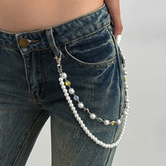 Pearl Gold Beaded Wallet Chain for Women - iChainWallets