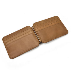 Black Bifold Wallet with Money Clip - Flat Lay View - iwalletsmen