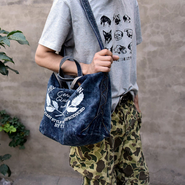 Blue Denim Tote Handbag Denim Tote Bag Blue Denim Tote Shoulder Bag Jean Tote Bag - Feltify