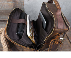 Brown Large Leather 24L Huge Backpack - iwalletsmen