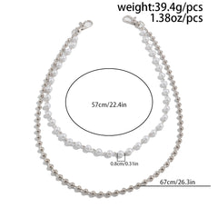 Pearl Wallet Chain for Women Womens Ball Wallet Chain Double Wallet Chain - iChainWallets
