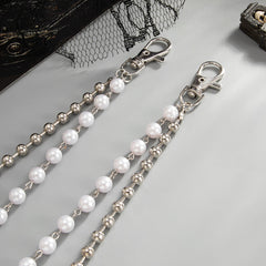 Pearl Wallet Chain for Women Womens Ball Wallet Chain Double Wallet Chain - iChainWallets