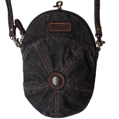 Unique Denim Cap Mini Shoulder Bags Belt Pouch Denim Cap Phone Crossbody Bag