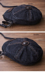 Unique Denim Cap Mini Shoulder Bags Belt Pouch Denim Cap Phone Crossbody Bag