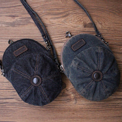 Unique Denim Cap Mini Shoulder Bags Belt Pouch Denim Cap Phone Crossbody Bag