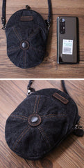 Unique Denim Cap Mini Shoulder Bags Belt Pouch Denim Cap Phone Crossbody Bag