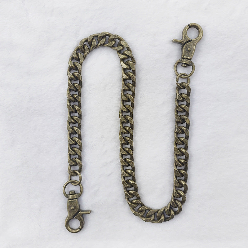 Brass Biker Wallet Chain - side view - iwalletsmen