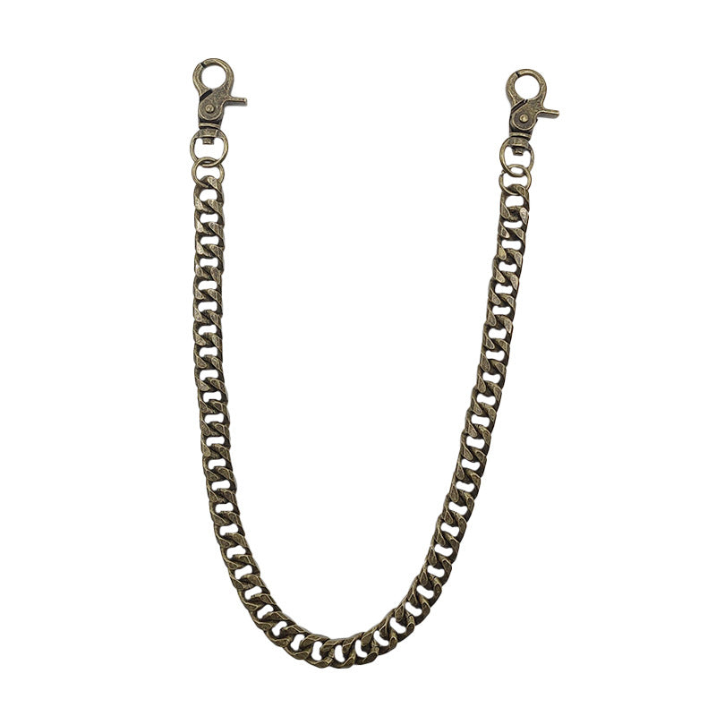 Vintage Brass Wallet Chain - flat lay - iwalletsmen