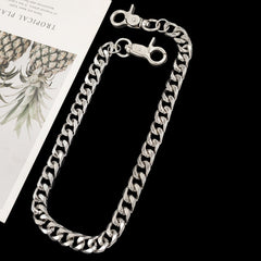 Silver Biker Wallet Chain - front view - iwalletsmen