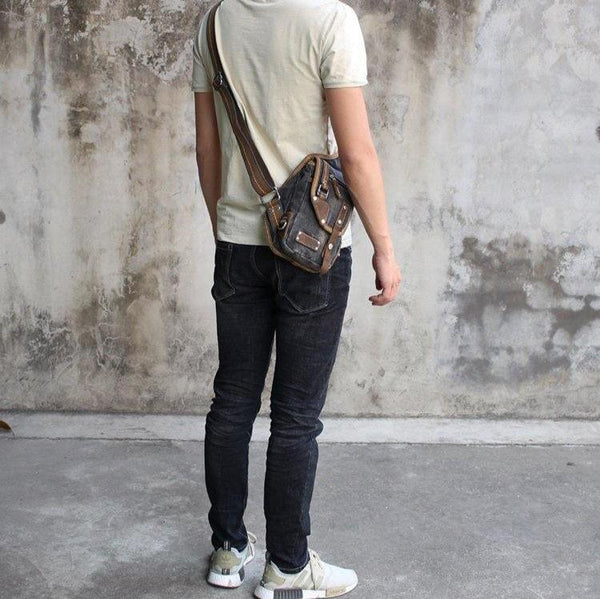 man chest bag​ Mens Chest Bag Canvas Sling Pack One Shoulder Backpack For Men Cool Sling Bag chest bags for men