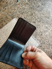 Handmade Leather Wolf Tooled Mens billfold Wallet Cool Leather Wallet Slim Wallet for Men