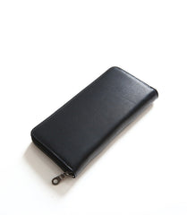 Vintage Mens Zipper Around Coffee Leather Long Wallets Bifold Zipper Long Wallets for Men