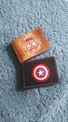 Weird Cat Wallet ID Holder Wallet Mens Wallet with ID Window Weird Cat Wallet Tooled Leather Wallet Card Wallet with ID Window