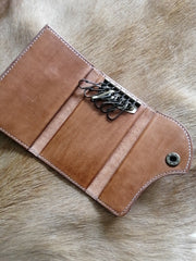 Crow Tooled Leather Key Wallet Key Holders with Card Holder Crow Leather Key Wallets - iwalletsmen