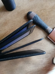 Tooled Leather Wallet Card Wallet with ID Window 