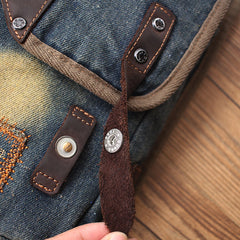 Denim Mens Sling Bag Waist Bag Chest Bag Vintage Blue Denim Sling Bag For Men