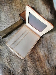 Tooled Leather Wallet Card Wallet with ID Window Lion Leather Wallet ID Holder Wallet Mens Wallet with ID Window Lion Wallet - iwalletsmen