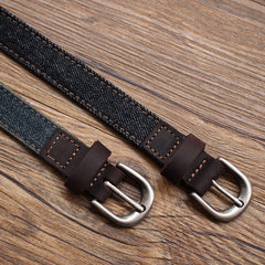 Vintage Women Denim Slim Belts Denim Blue Belts Vintage Belts For Women