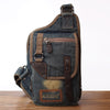 Blue Denim Mens Biker Waist Bag - Front View - iwalletsmen