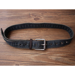 Vintage Mens Denim Slim Belts Denim Blue Belts Vintage Belts For Men