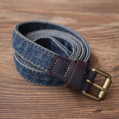 Cute Women Blue Denim Slim Belt Denim Blue Belt Vintage Belts For Women