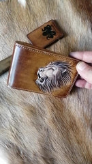 Mens Wallet with ID Window Lion Wallet - iwalletsmen