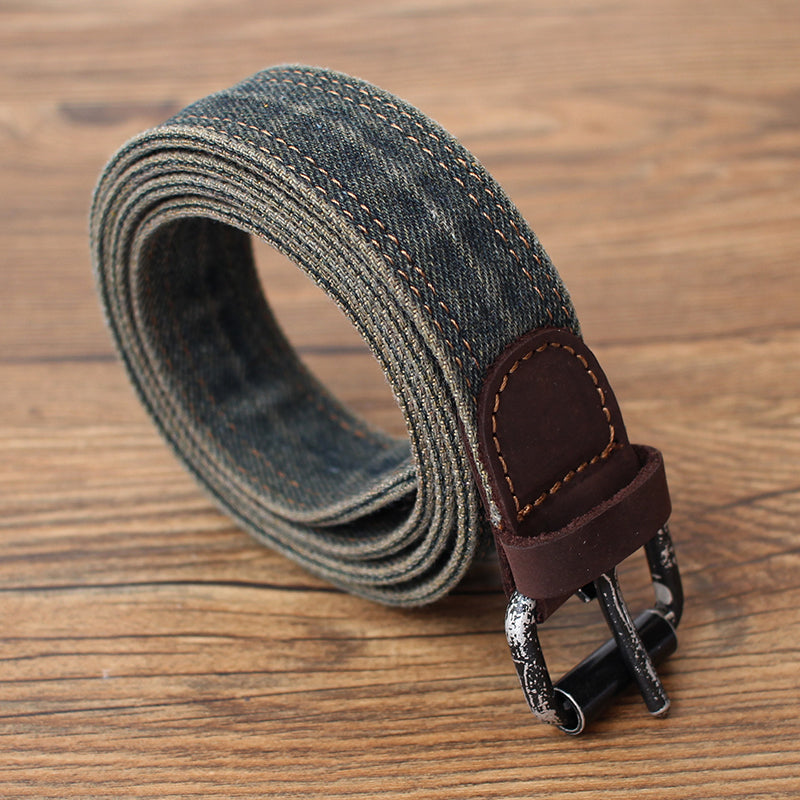 Cool Blue Denim Slim Belts Denim Blue Belt Vintage Denim Belt For Men Women