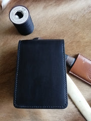 Tooled Leather Wallet Card Wallet with ID Window Dog Leather Wallet ID Holder Wallet Mens Wallet with ID Window Cartoon Dog Wallet - iwalletsmen