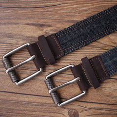 Vintage Mens Denim Slim Belts Denim Blue Belts Vintage Belts For Men