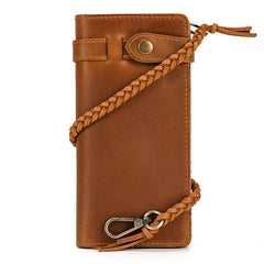Brown Leather Biker Wallet 