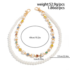 Pearl Wallet Chain Womens Double Wallet Chain Gem Wallet Chain - iChainWallets