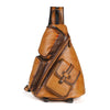 Leather Large Sling Bag for Big - Black