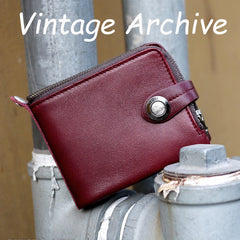Handmade Mens Cool billfold Leather Wallet Men Small Wallets Bifold for Men