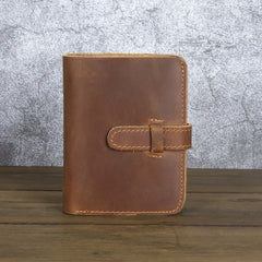 Leather Vertical Wallet with Buckle 