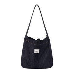 Blue Denim Shoulder Tote Bag