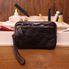 Dark Brown  Leather Phone Clutch Wallet - iwalletsmen