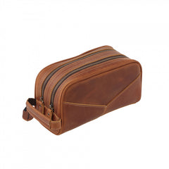 best toiletry kit​ Brown Leather Men's Toiletry Bag Leather Roomy Dopp Kit Clutch Wash Kit - iwalletsmen