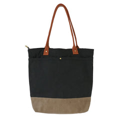 Black Canvas Handbag for Men - Strap Detail - iwalletsmen