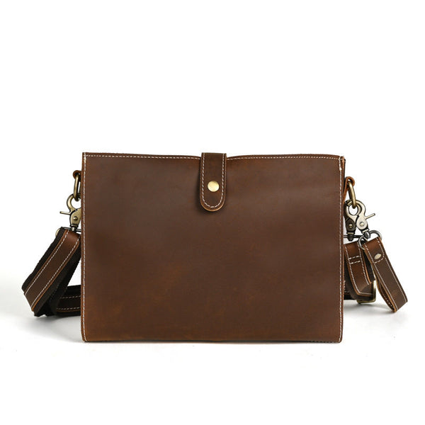 Brown Leather Clutch Pouch Men 