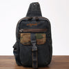 Blue Denim Mens Sling Bags - Side View - iwalletsmen
