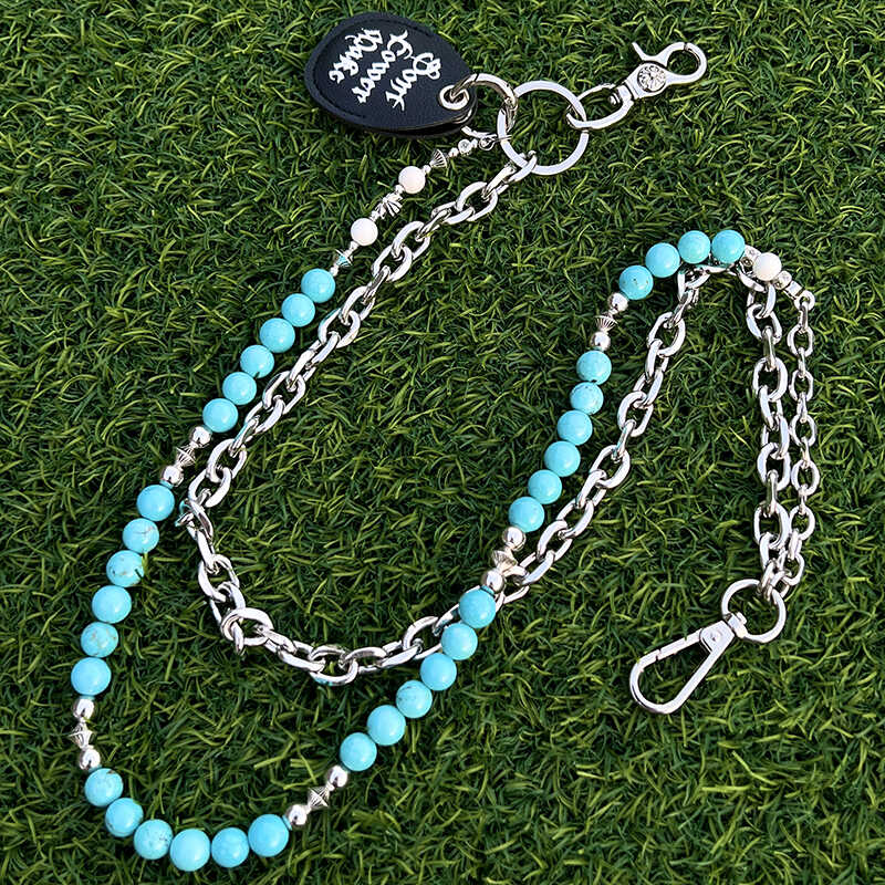 Cyan Blue Ball Pants Chain - iChainWallets