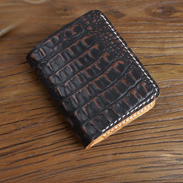 Handmade Leather Floral Mens Cool Slim Leather Wallet Men billfold Wallets Bifold for Men