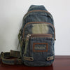 Blue Denim Mens Sling Bag Cool Chest Bag Vintage Denim Sling Bag For Men